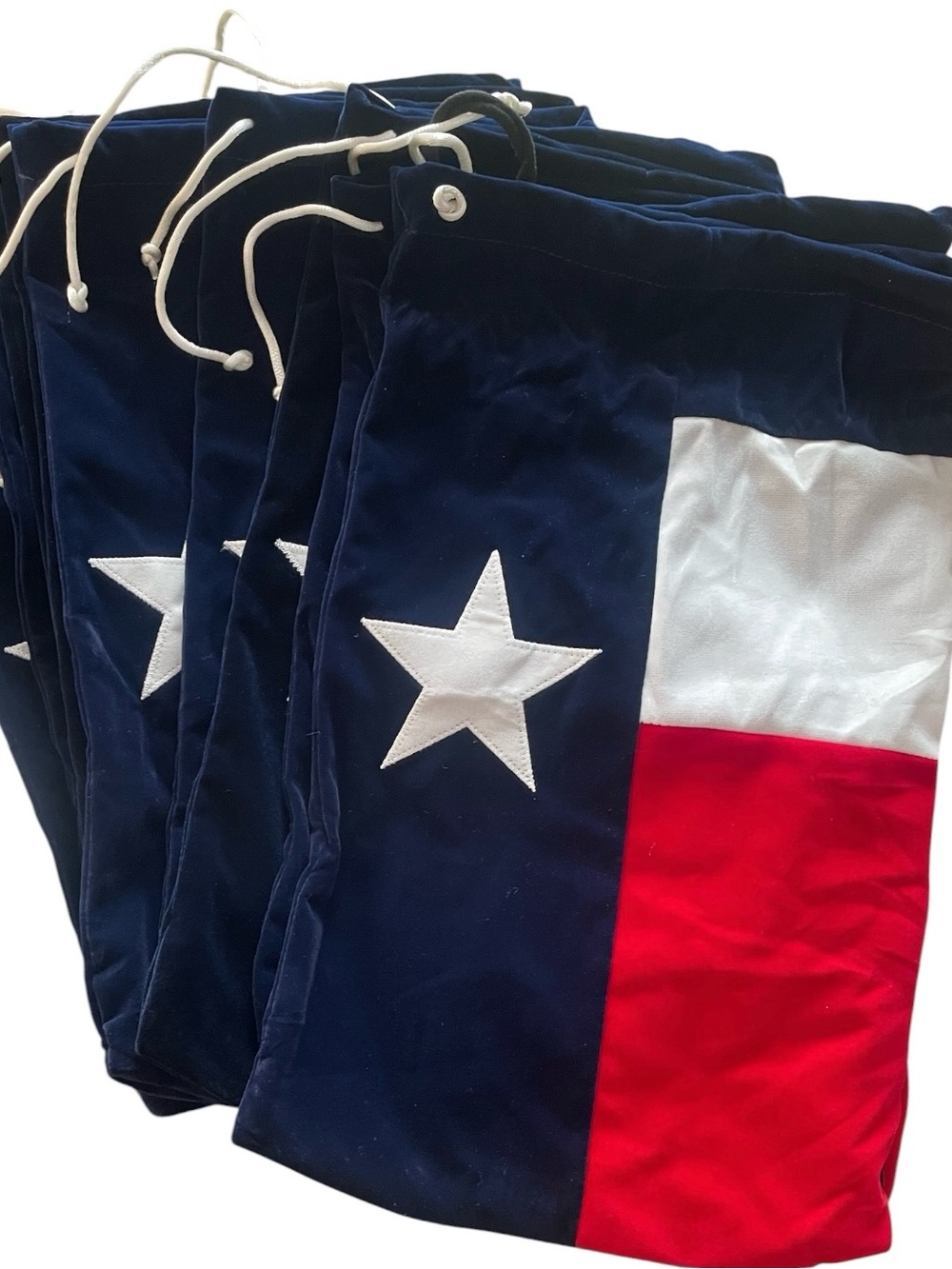 Texas Flag velour gift bags drawstring lot of 10